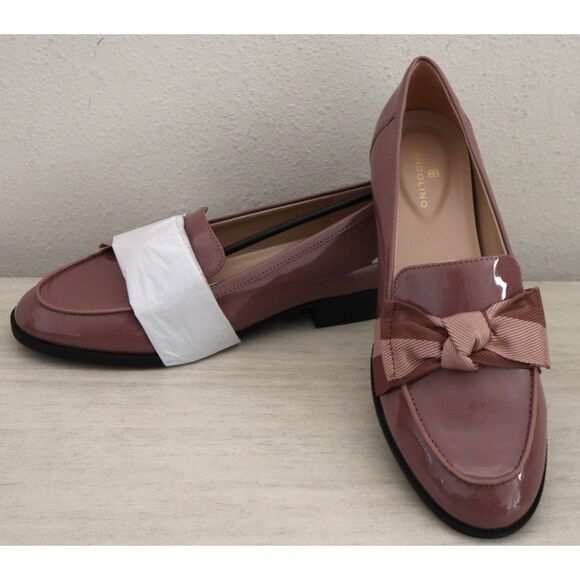 Bandolino Women's Sz 9M Pink/Mauve Patent Lindio Bow Slip-On Tailored Loafers - Picture 10 of 12